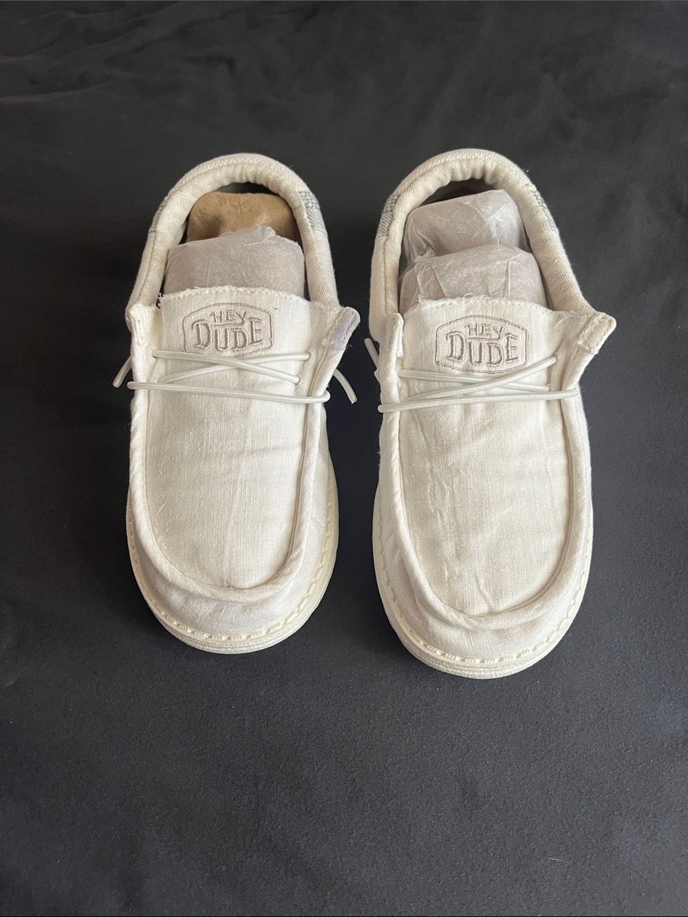 Hey Dude Canvas Slip-Ons in Off-White